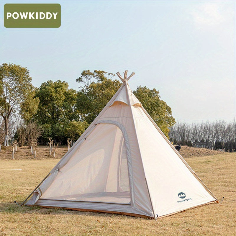 Portable Cotton Tent Outdoor Camping Pyramid Shaped Rainproof Canopy