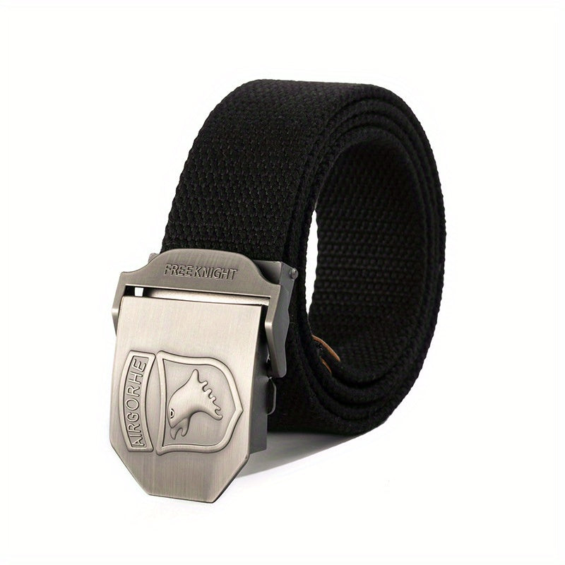 Men's Automatic Canvas Buckle Casual Woven Waist Belt