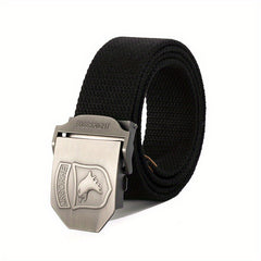 Men's Automatic Canvas Buckle Casual Woven Waist Belt