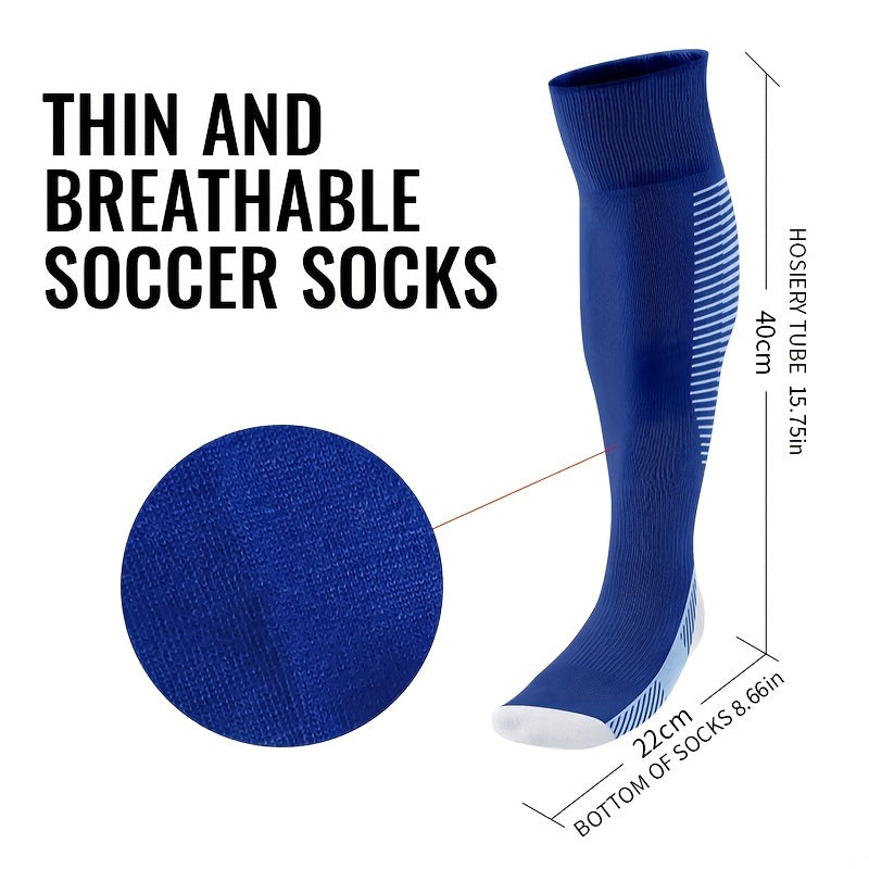 Men's Breathable Striped Knee High Soccer Socks