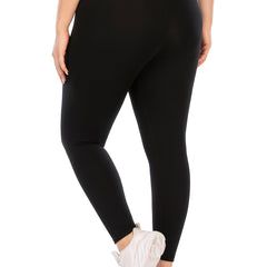 Solid Plus Size Yoga Leggings with Pocket