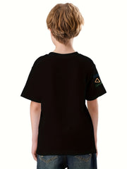 THE GAME Print Boy's T shirt Casual Short Sleeve Summer Outdoor Top