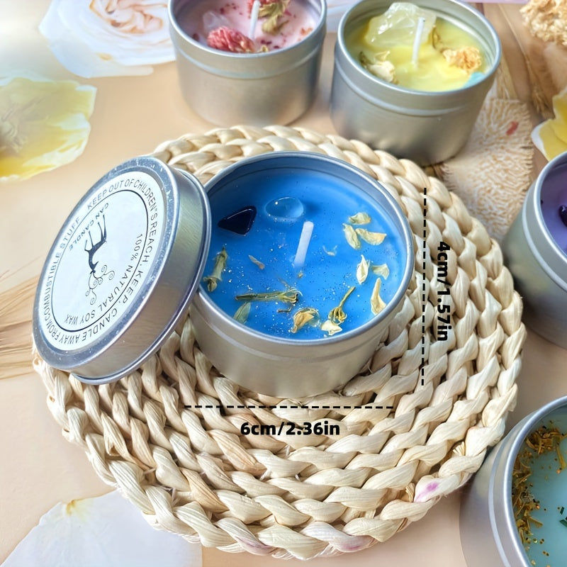 Unique Dried Flower Scented Soy Candle Gift