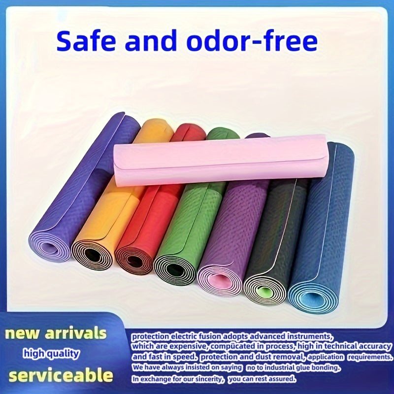 TPE Odorless Natural Rubber Yoga Mat Anti Slip Wear Resistant Exercise Mat