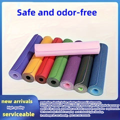 TPE Odorless Natural Rubber Yoga Mat Anti Slip Wear Resistant Exercise Mat