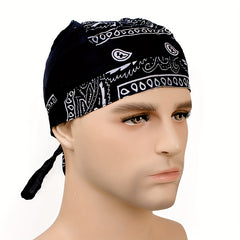 Vintage Paisley Print Turban Cap Head Wrap Bandana Lace Up Hat Scarves
