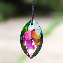 Rainbow Horse Eye Oval Crystal Faceted Prism Glass Charm Curtain Sun Catcher Cha