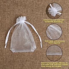 20pcs Transparent Organza Bags Wedding Gift Bags Jewelry Gift Bags