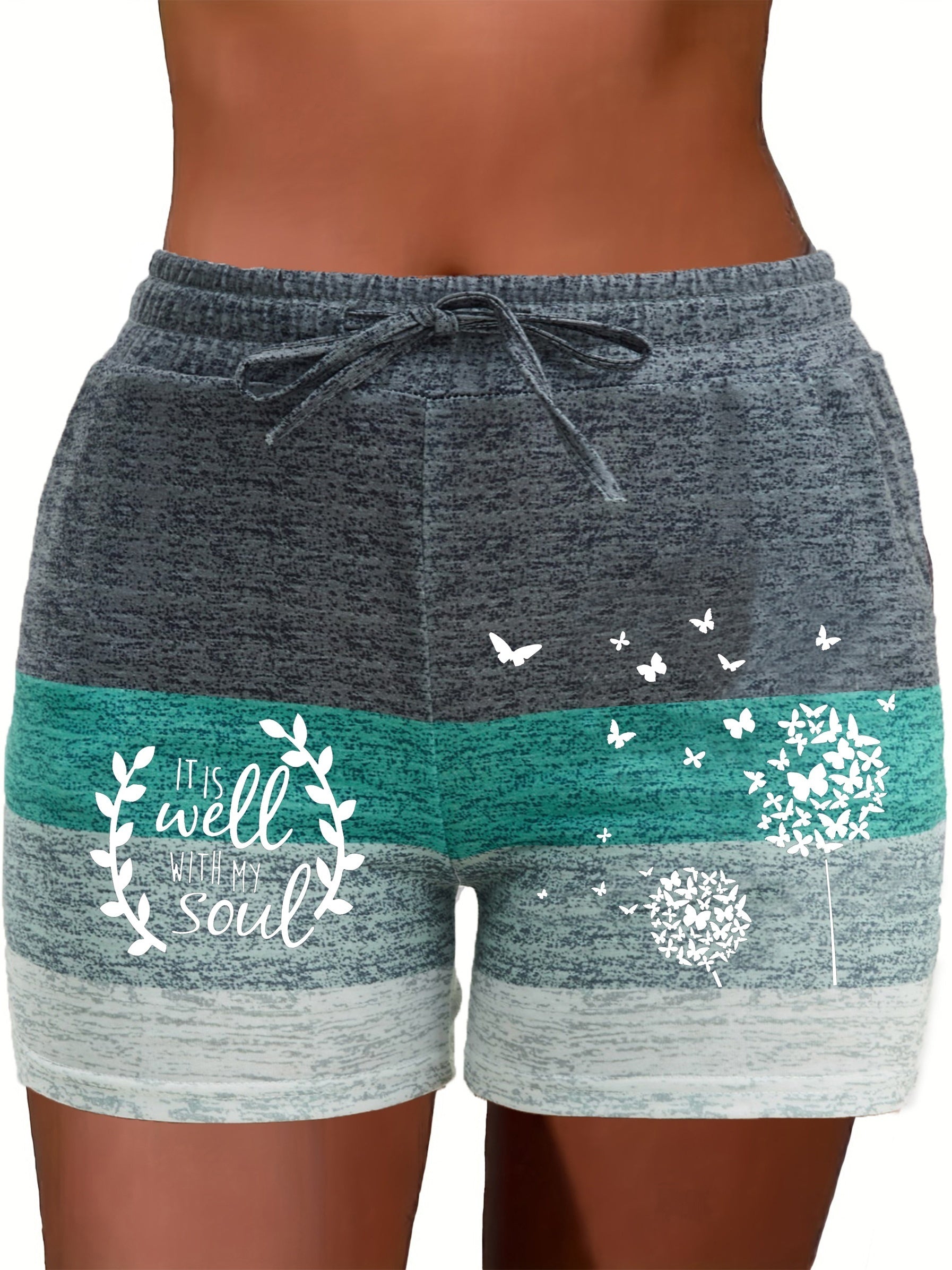Dandelion Colorblock Drawstring Shorts for Spring & Summer