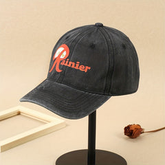 Rainier Print Unisex Baseball Cap Distressed Cotton Dad Hat