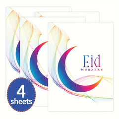 4pcs Ramadan Wine Bottle Stickers Eid Al Adha Mubarak Decorative Labels