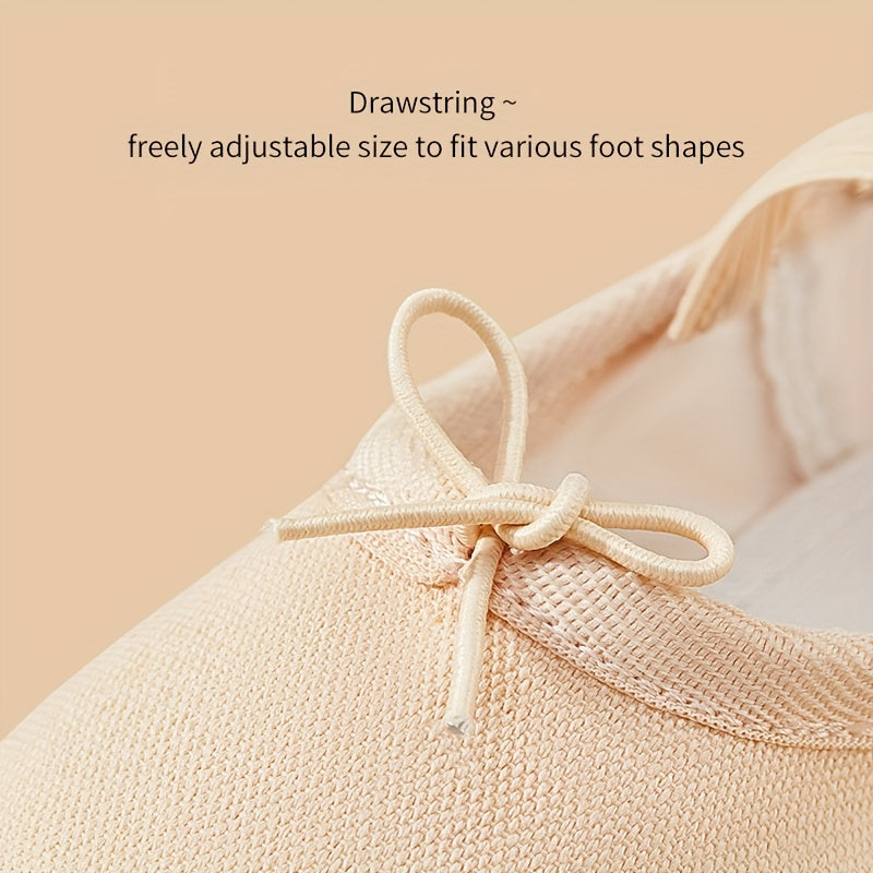 Girl's Canvas Ballet Shoes Non Slip Adjustable Dance Shoes
