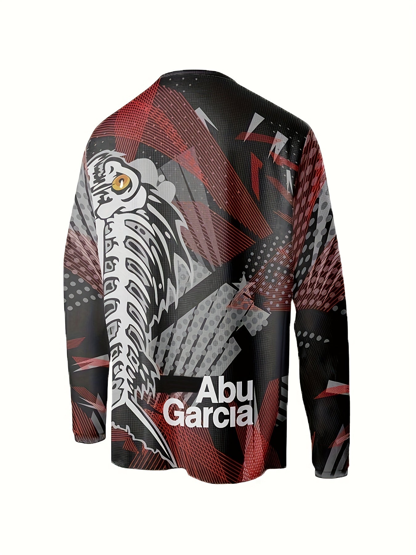 3D Fishbone Pattern Print Men's Graphic Crew Neck Long Sleeve Tee