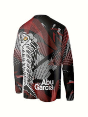 3D Fishbone Pattern Print Men's Graphic Crew Neck Long Sleeve Tee