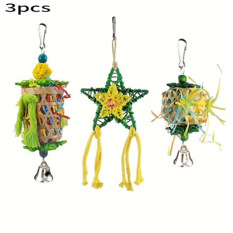 3pcs Bird Toys Parrot Chewing Toy Creative Cockatiel Toys