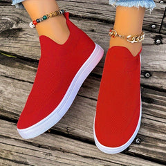 Women's Breathable Mesh Slip-On Sneakers Comfy Flats