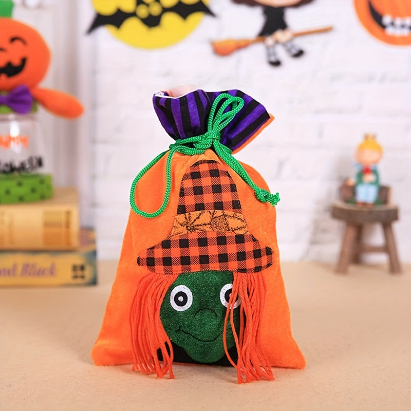 4pcs Halloween Candy Bags Drawstring Bags for Party Decoration