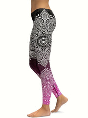 Women's Fuchsia Ombre Leggings Perfect for Yoga & Running