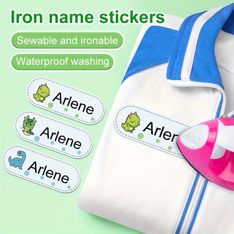 Dinosaur Iron-On Clothing Name Stickers - Set of 60