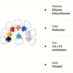 8pcs Silicone Waterproof Swimming Nose Clips