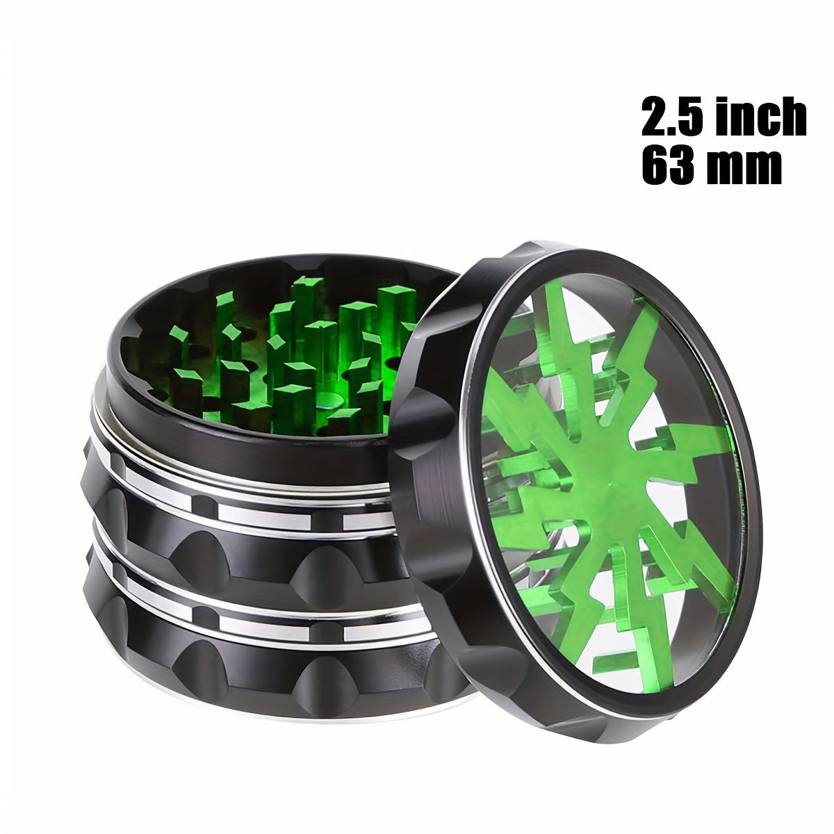 6.35cm Spice Grinder Top Transparent Red Green Pink Purple