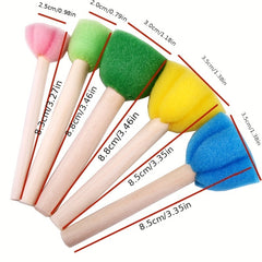 5pcs Mini Flower Sponge Stamp Set - 5 Colors - Students Painting Sponge Stamp