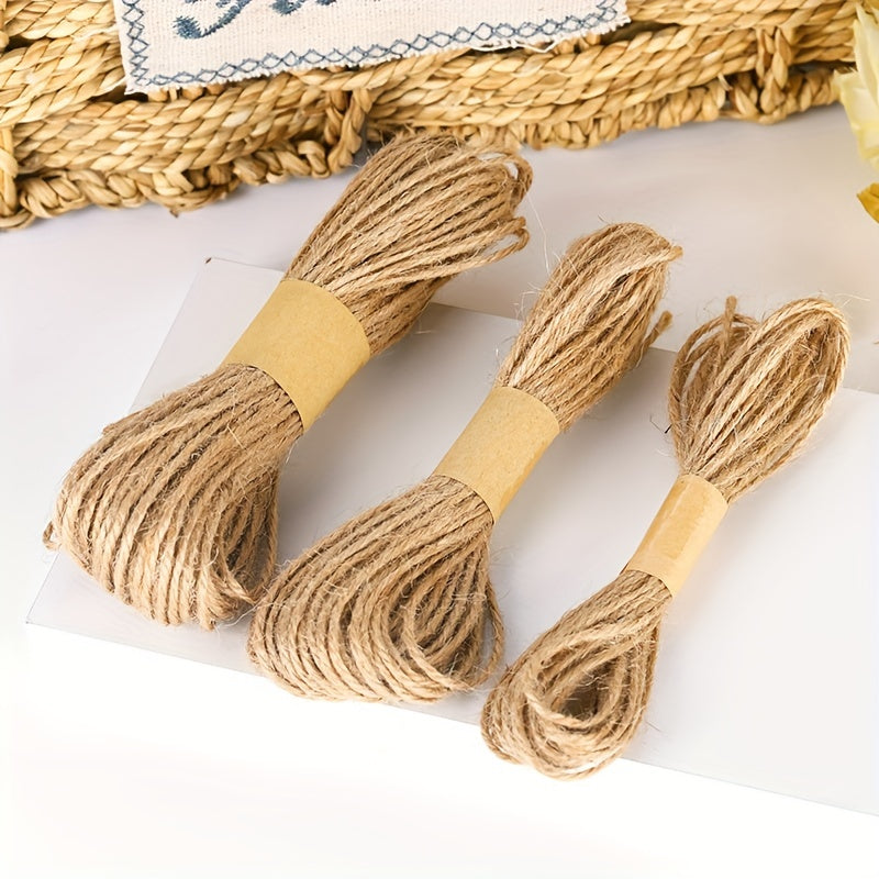 1pc Natural Jute Rope 3 Strands Braided Jute Rope Christmas Decoration Bundle