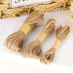 1pc Natural Jute Rope 3 Strands Braided Jute Rope Christmas Decoration Bundle