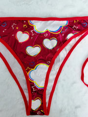 Galaxy Print Criss Cross Lingerie Set