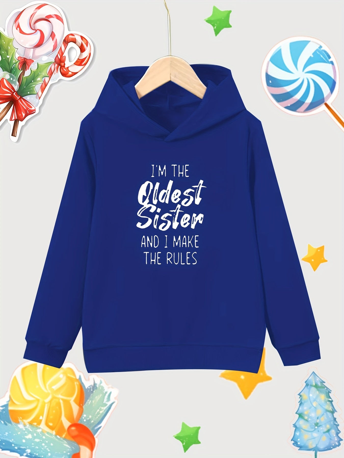 Oldest Sister Rules Hooded Sweatshirt for Girls