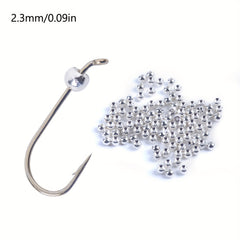 100pcs High Tungsten Fly Tying Beads Silvery Fishing Tackle