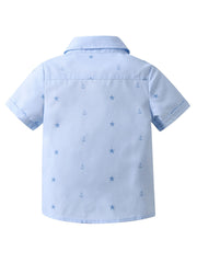 Boys Starfish & Anchor Shirt Short Sleeves Button Summer Kids Clothes