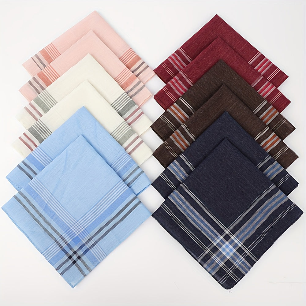 Personalized Name Handkerchiefs Striped Soft Classic Pocket Square Towels