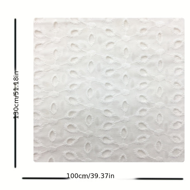 1m Cotton Bottom Cloth Embroidery Fabric Hollow Lace Punch Dress Embroidery