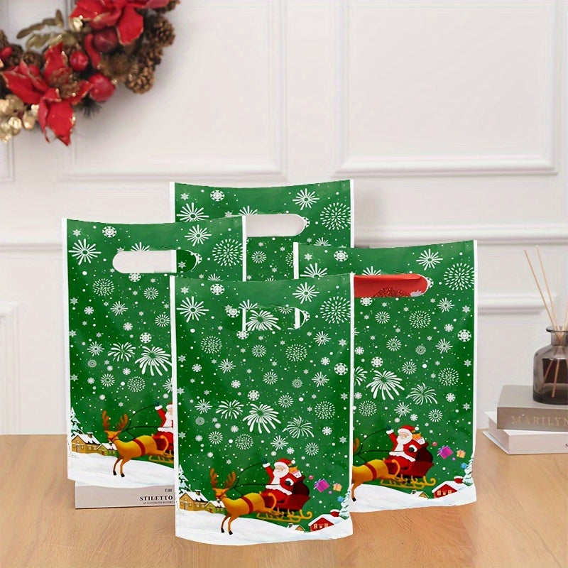 50pcs Green Christmas Family Party Gift Bags for Home Decor