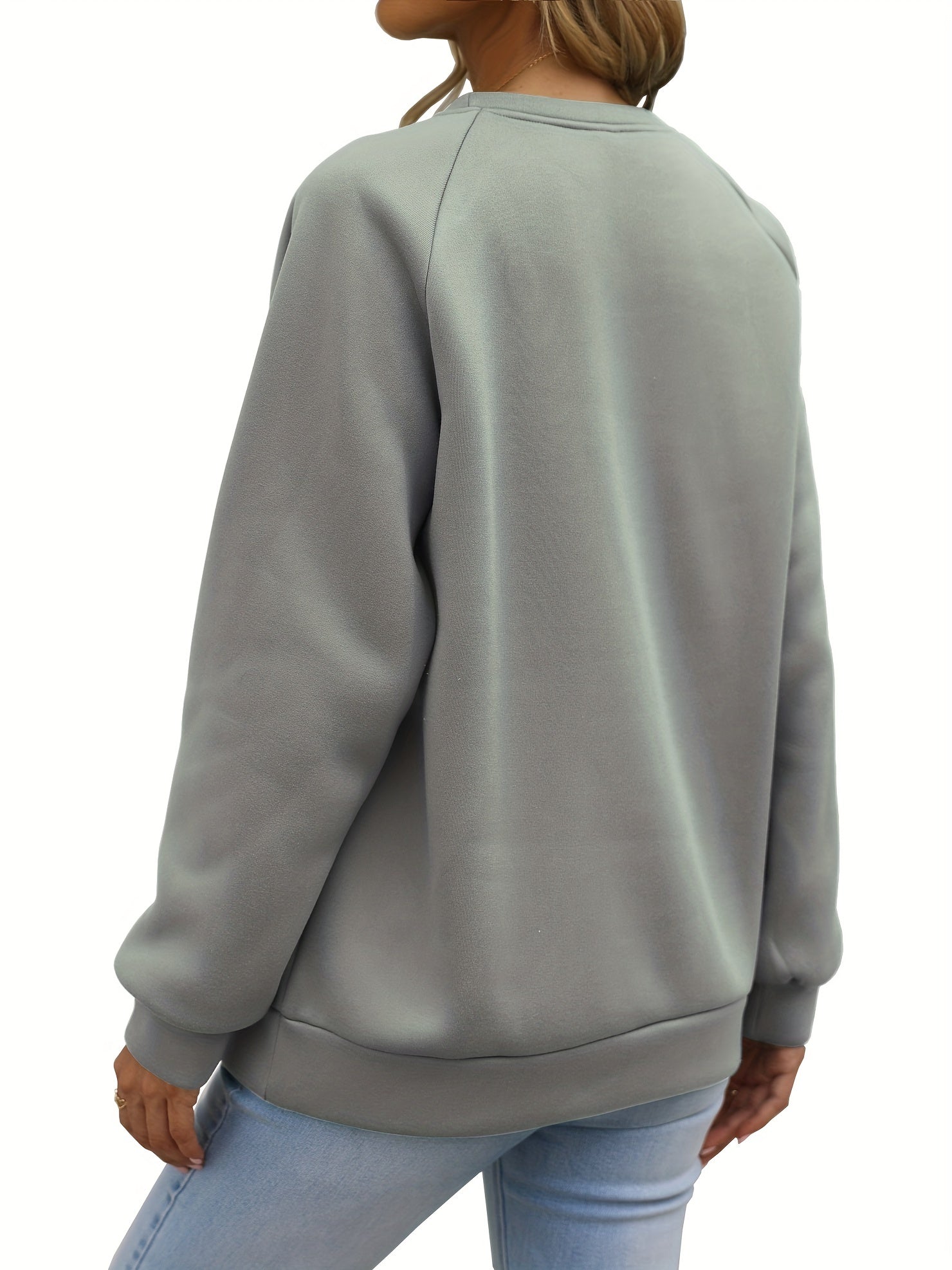 Graphic Print Pullover Sweatshirt Long Sleeve Crew Neck for Women