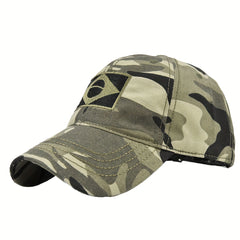 Brazil Flag Camo Army Cap Curved Brim Climbing Sunshade Cap