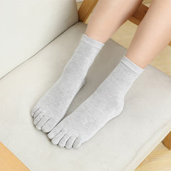 Soft Cotton Toe Socks Mid Tube Women's Socks