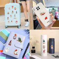 56pcs Christmas Gnome Vinyl Stickers - Waterproof for Water Bottle Laptop Phone