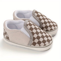 Baby Boys Plaid Slip On Sneakers Toddler Dress Shoes