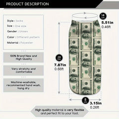3D Dollar Printed Socks for Men and Women - Novelty Gift