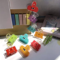 10pcs Cartoon Journal Clips Double-sided Expression Bag Clips