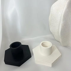 DIY Cement Hexagon Candle Holder Silicone Mold for Concrete Plaster Clay