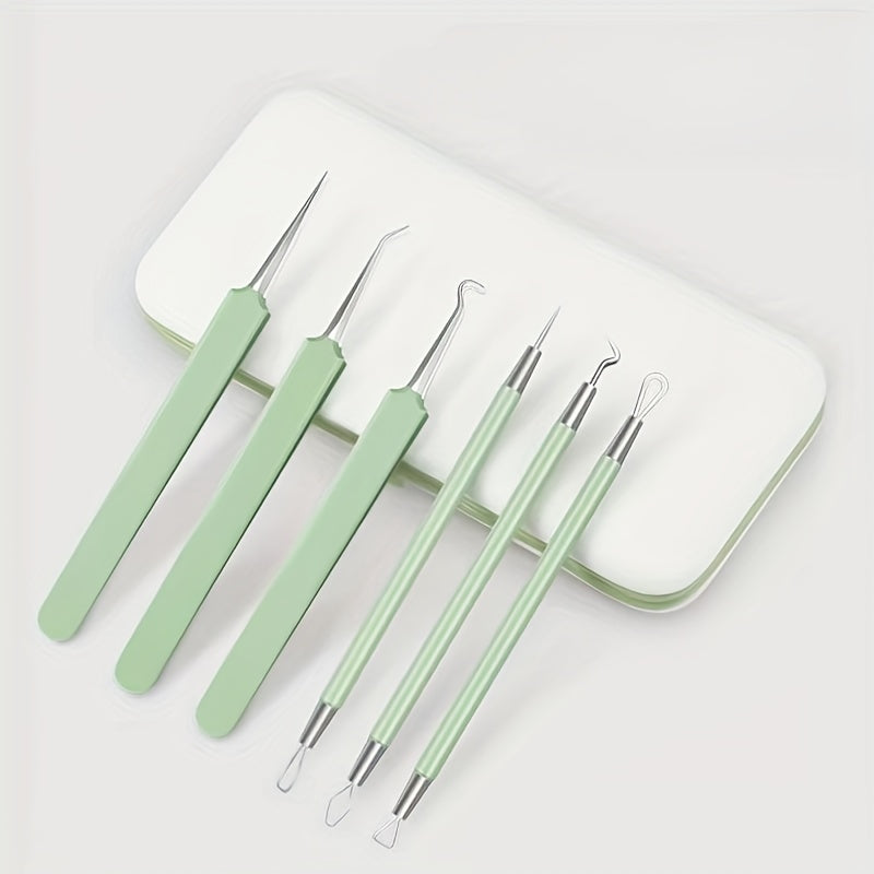 6pcs Blackheads Removal Tools Set Portable Acne Scraping Squeezing Tool