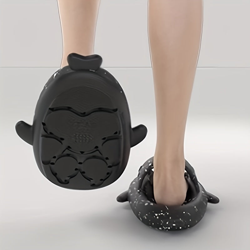 Men's Dots Slip On Shark Slides Casual Funny Slippers