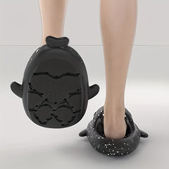 Men's Dots Slip On Shark Slides Casual Funny Slippers