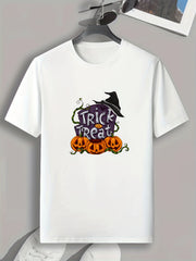Halloween Slogan Pattern Print Men's Sports T-shirt