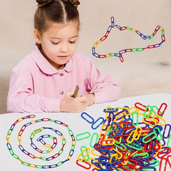 100pcs Rainbow C Clips Hooks Plastic Building Block Toys Hooks Chain
