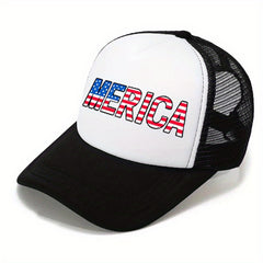 Print Trucker Hat Unisex Merica Baseball Cap Independence