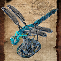 Mechanical Dragonfly Building Blocks with Light Insect Model Toy